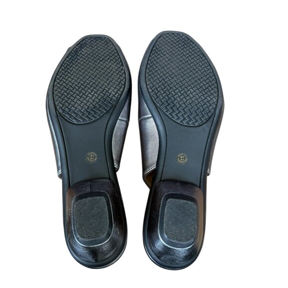 Liz Claiborne metallic silver embellished peep toe slingback heels women's 6 1/2 - Picture 8 of 11